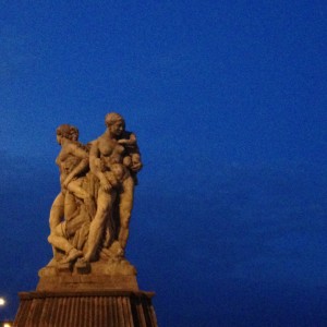Bridge Sculptures at Dusk  